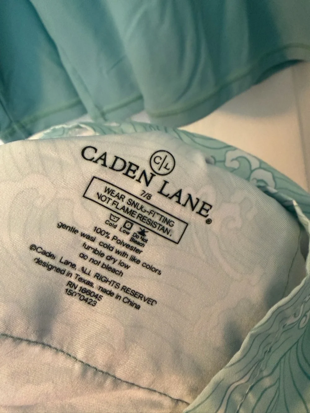 Caden Lane Seafoam Green Long-Sleeve Top & Wave-Print Shorts Pajama Set